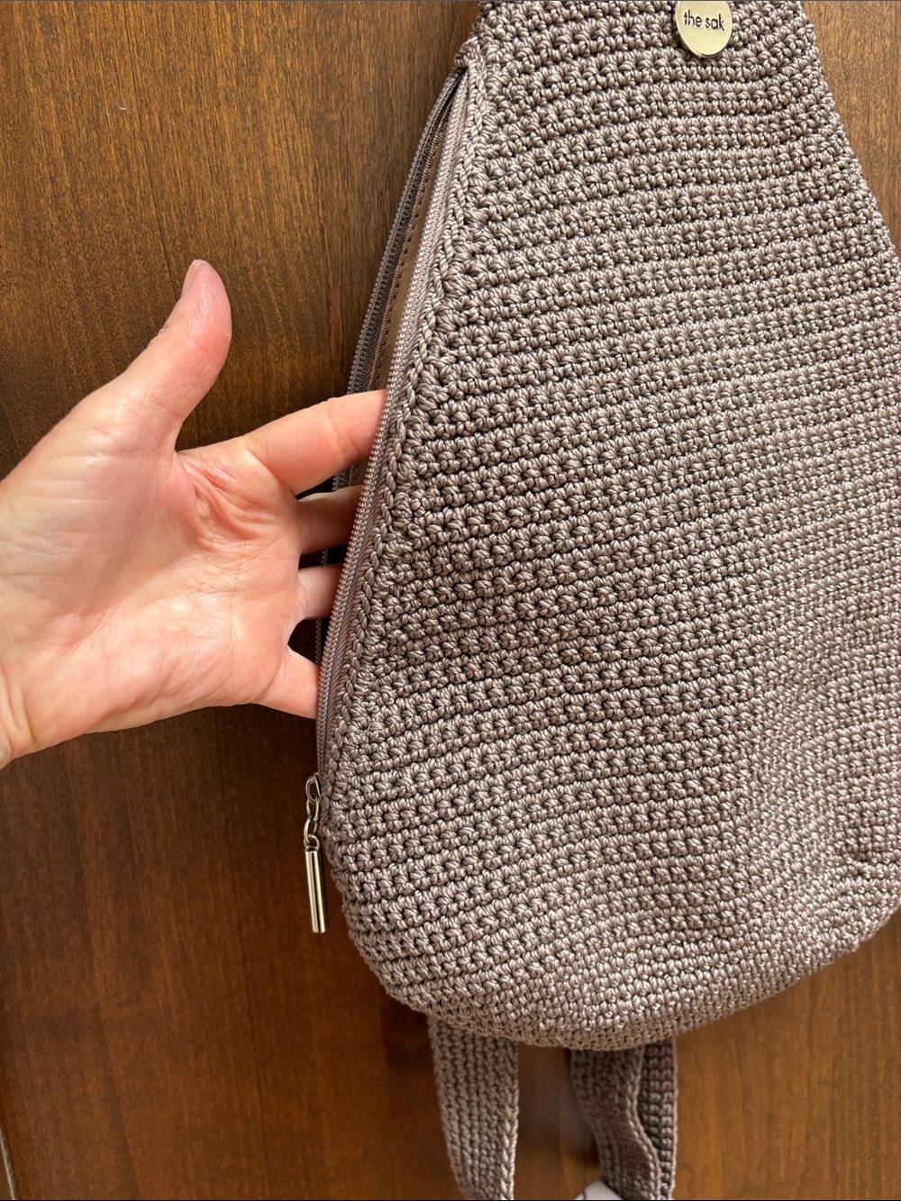 The Sak Geo Taupe Sling Bag - Picture 8 of 14
